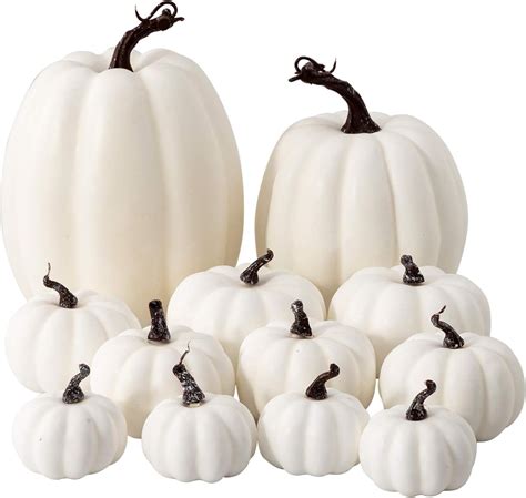 large artificial white pumpkins